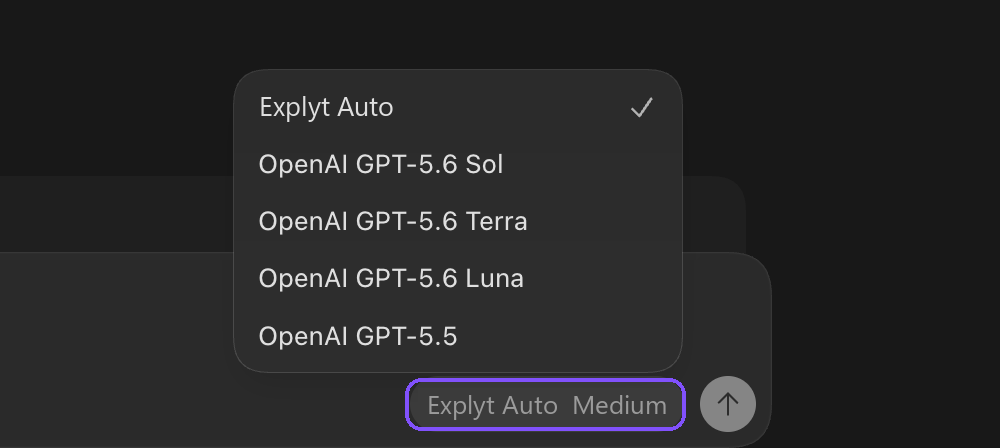 Codex in ChatGPT: the list of Explyt models