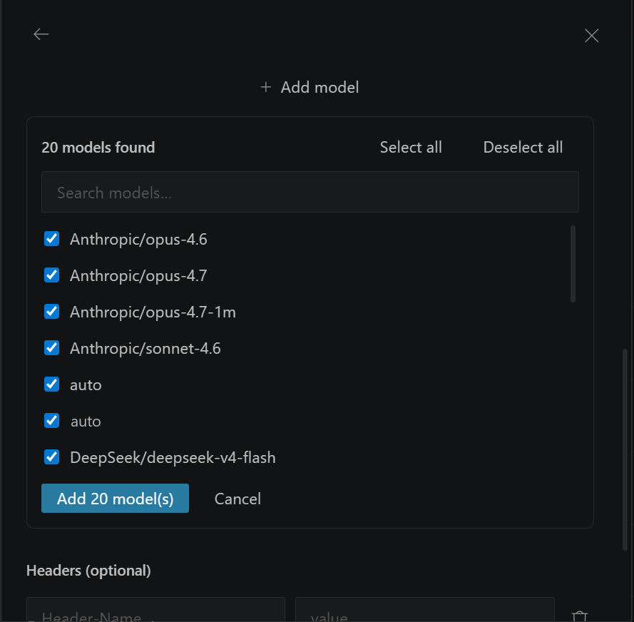 Kilo Code: choosing models