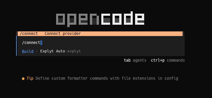 OpenCode: the /connect command