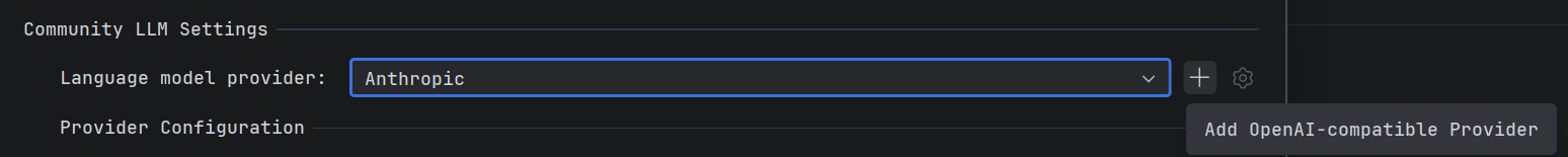 OpenAI-compatible provider settings in Community