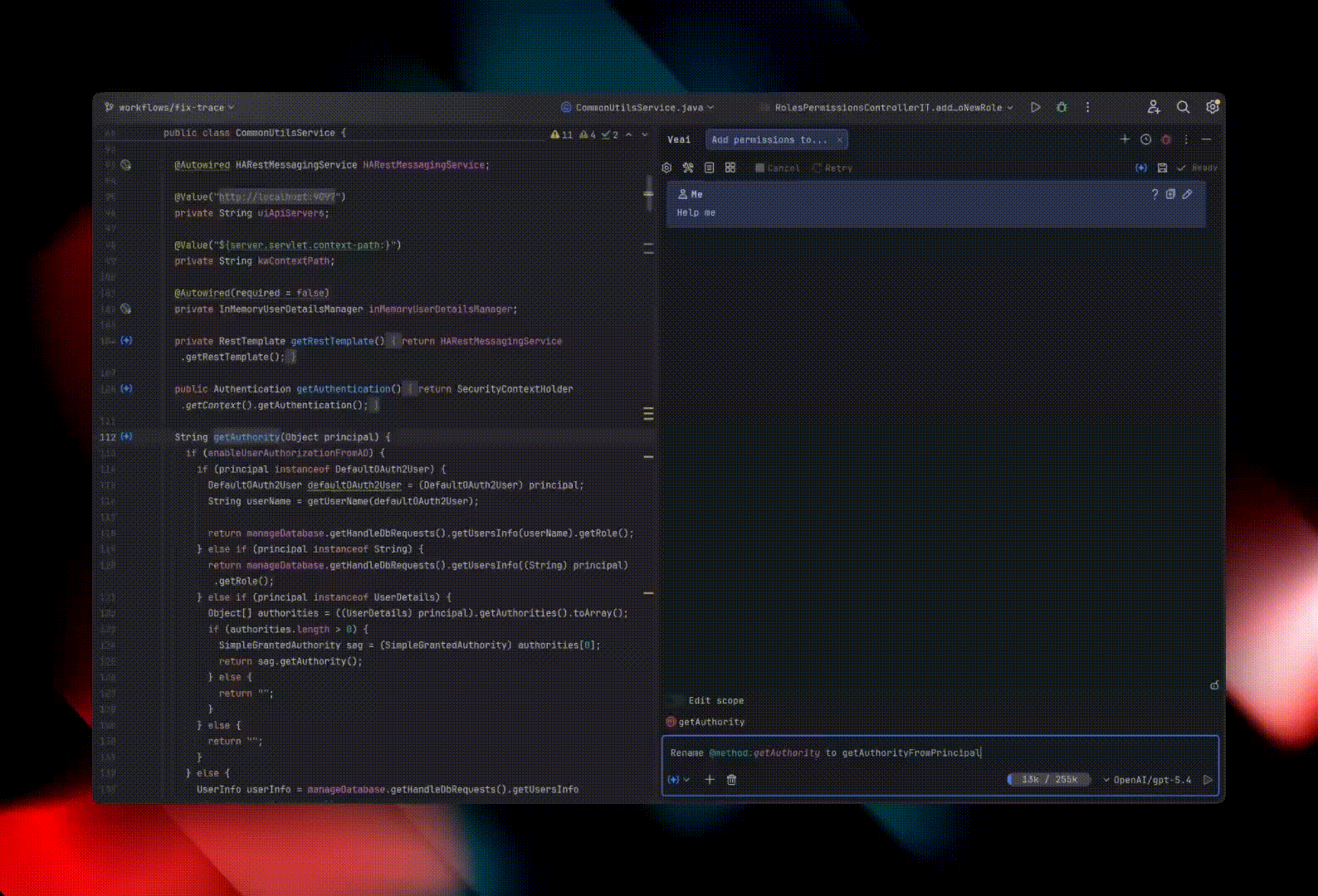 Explyt performs a semantic rename through JetBrains IDE