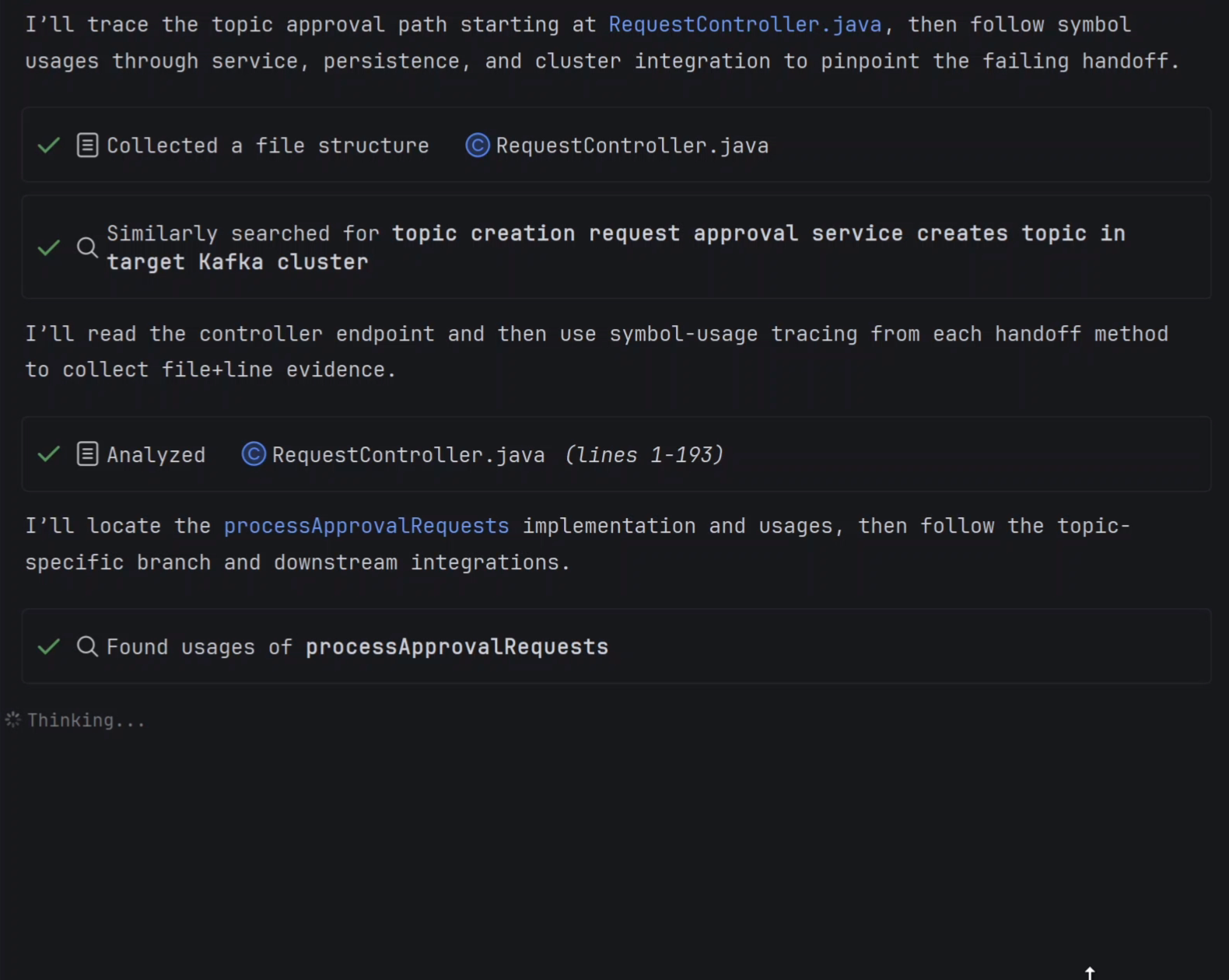 Explyt follows real symbol usages resolved by the IDE