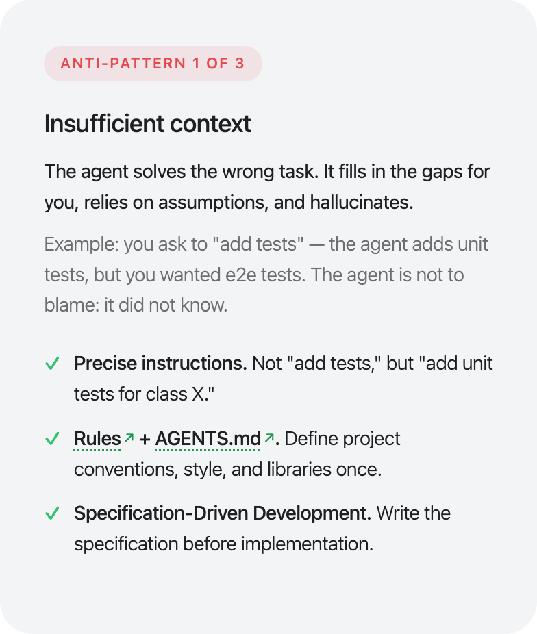 Anti-pattern 1: insufficient context