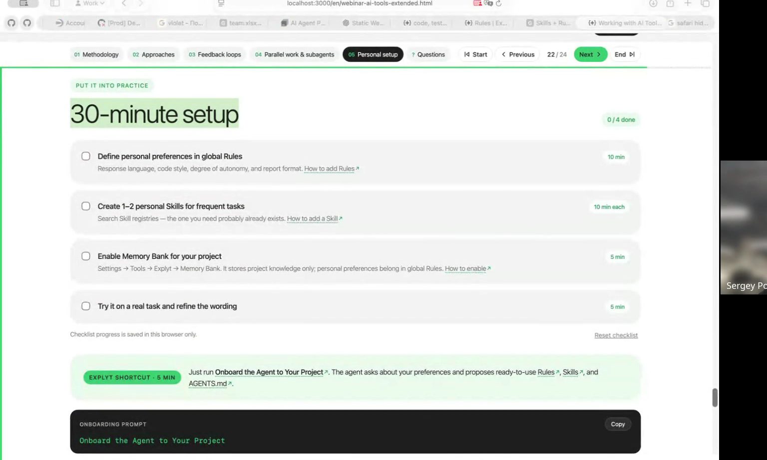 Demo: the short_summary.md rule file with filePattern and two instructions, the Explyt chat on the right